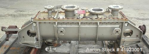 Used Hosokawa Bepex Torus Disc Dryer, Model TDJS-12-4, 316L Stainless Steel. Approximately 5.2 cubic feet working capacity. Approximately 12-1/2'' diameter x 50-1/2'' long x 14" deep trough with an a...