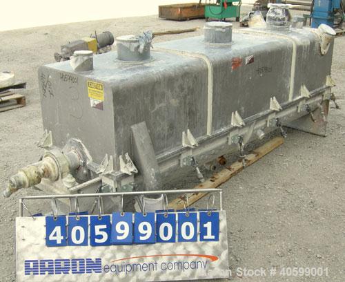 Used Reitz/Bepex Torus Disc Dryer, model TDJS-26-8, 304 stainless steel. Approximately 17 cubic feet working capacity. 24" diameter x 102" long x 4" spaced cored screw, rated 80 psi at 200 deg F, app...