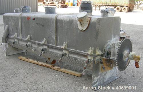 Used Reitz/Bepex Torus Disc Dryer, model TDJS-26-8, 304 stainless steel. Approximately 17 cubic feet working capacity. 24" diameter x 102" long x 4" spaced cored screw, rated 80 psi at 200 deg F, app...