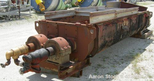 Used Denver Holo-Flite Processor cooler/dryer, model D2414GED, carbon steel/316 stainless steel. Jacketed trough 166" long x 44" wide x approximately 28" deep.  Rated approximately 432 square feet he...