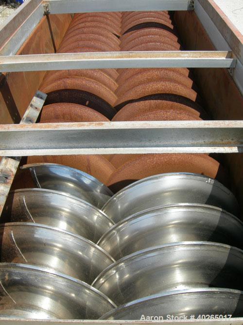 Used Denver Holo-Flite Processor cooler/dryer, model D2414GED, carbon steel/316 stainless steel. Jacketed trough 166" long x 44" wide x approximately 28" deep.  Rated approximately 432 square feet he...