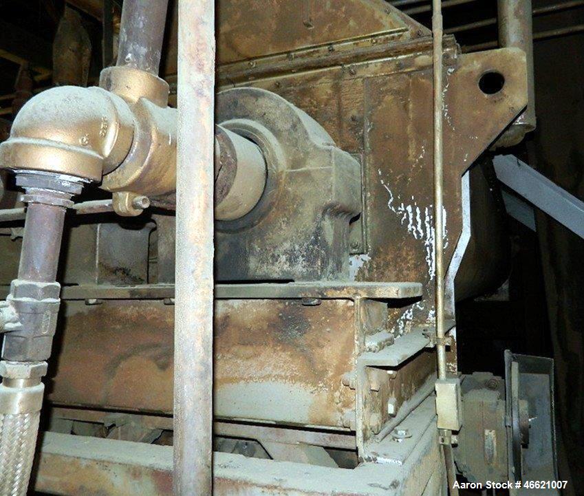 Used Denver Twin Screw Holoflite Dryer, Model D3024-7GED, Carbon Steel. (2) 30" Diameter x 24' long intermeshing cored screws rated 150 psi at 650 degrees F. Jacketed trough rated 75 psi at 650 degre...