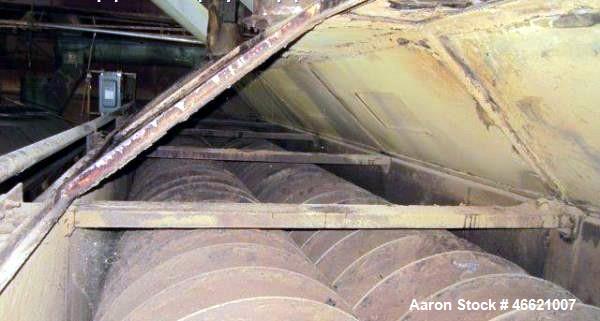 Used Denver Twin Screw Holoflite Dryer, Model D3024-7GED, Carbon Steel. (2) 30" Diameter x 24' long intermeshing cored screws rated 150 psi at 650 degrees F. Jacketed trough rated 75 psi at 650 degre...