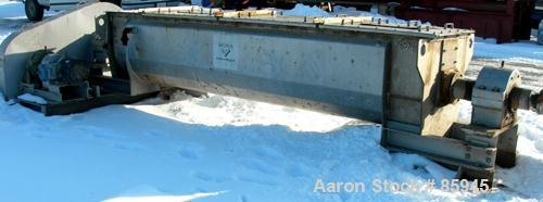 USED: Denver single screw Holo-Flite processor, model S2412-6. 304 stainless steel. (1) 24" diameter x 12' long x 6" pitch cored screw rated 150 psi at 650 deg F. Carbon steel jacketed trough 25" wid...