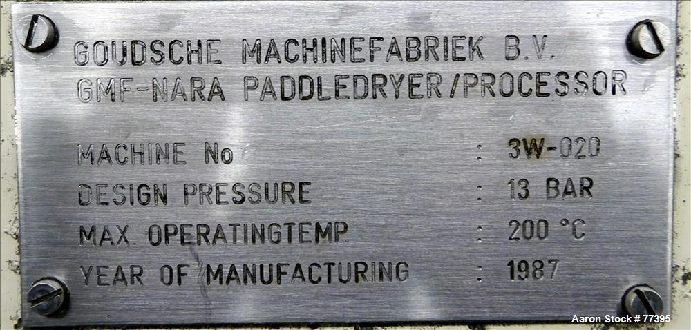 Used Stainless Steel GMF Nara Paddle Dryer Processor