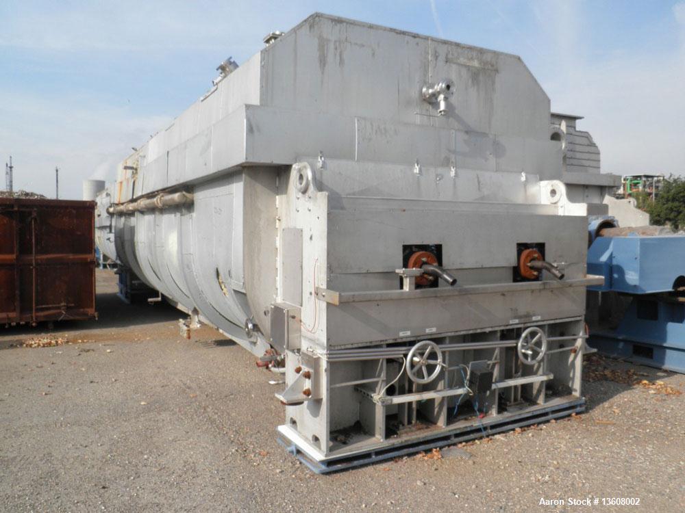 Used Gouda Nara 14W-190 Continuous Double Paddle Dryer/Hollowflight Screw Processor.  316L Stainless steel.  Heating surface on 1993.1 square feet (190 m2), dimple jacketed, with adjustable packing g...