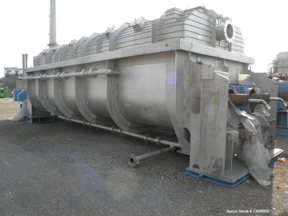 Used- Gouda Nara 14W-190 Continuous Double Paddle Dryer/Hollowflight Screw Processor.  316L Stainless steel.  Heating surfac...