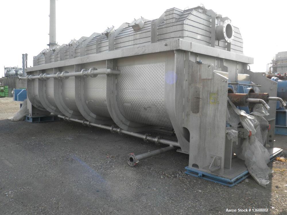 Used Gouda Nara 14W-190 Continuous Double Paddle Dryer/Hollowflight Screw Processor.  316L Stainless steel.  Heating surface on 1993.1 square feet (190 m2), dimple jacketed, with adjustable packing g...