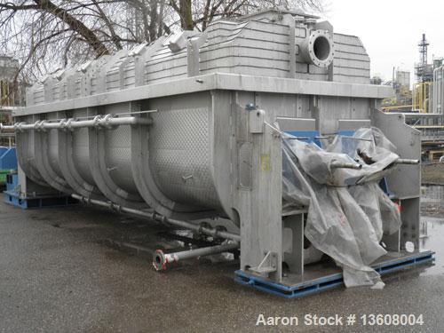 Used-Gouda Nara 14W-190 Continuous Double Paddle Dryer/Hollowflight Screw Processor. 316L Stainless steel. Heating surface o...