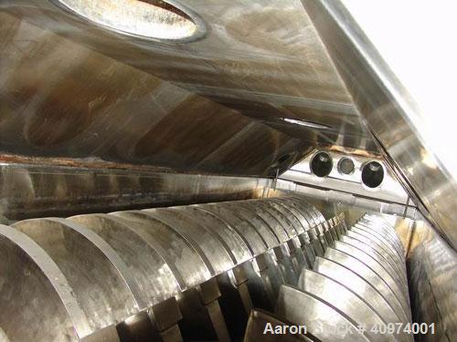 Used Komline Sanderson NARA Dryer, Model 12W-1300. Working volume 392 cubic feet. Material of construction 304 stainless steel on all contact surfaces. Rated for 345 lb steam. Design temp 434 deg F. ...