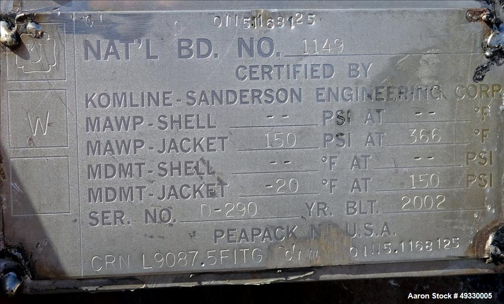 Used- Komline Sanderson NARA Paddle Dryer/Processor, Model NPD-9W-800.