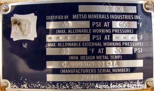 Unused- Metso Minerals Holo-Flite Cooler Jacketed Thermal Processor, Model S2420-6-DED. Mild steel SA 516 grade 70 material ...