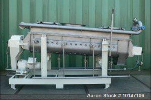 Used Reconditioned Nara 4W-037 Continuous Paddle Dryer.  316L Stainless steel.  Capacity 24 cubic feet (680 litres), trough sizes 31" x  126" (800 x 3200 mm), manhole 29" x  21" (745 x 545 mm).  (2) ...