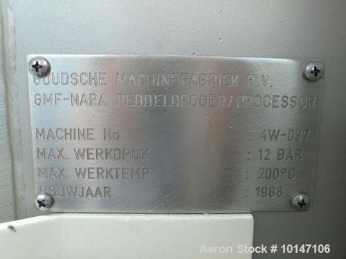 Used Reconditioned Nara 4W-037 Continuous Paddle Dryer.  316L Stainless steel.  Capacity 24 cubic feet (680 litres), trough sizes 31" x  126" (800 x 3200 mm), manhole 29" x  21" (745 x 545 mm).  (2) ...