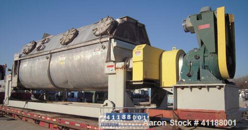 Used Komline Sanderson NARA Paddle Dryer/Processor, Model NPD-9W-800. 316L stainless steel jacketed trough approximately 228" long x 65" wide x 45" deep, 800 square feet of heat transfer area, rated ...