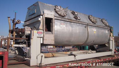 Used Komline Sanderson NARA Paddle Dryer/Processor, Model NPD-9W-800. 316L stainless steel jacketed trough approximately 228" long x 65" wide x 45" deep, 800 square feet of heat transfer area, rated ...