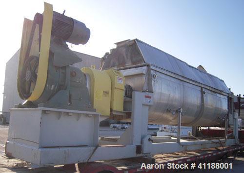 Used Komline Sanderson NARA Paddle Dryer/Processor, Model NPD-9W-800. 316L stainless steel jacketed trough approximately 228" long x 65" wide x 45" deep, 800 square feet of heat transfer area, rated ...