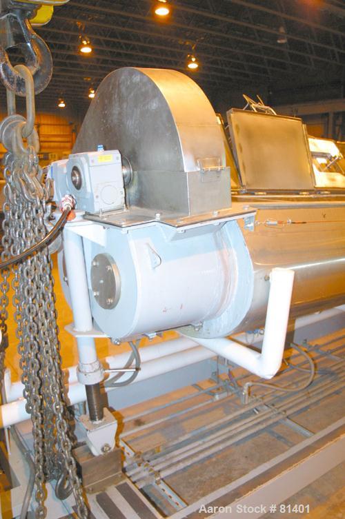 USED: Niro twin shaft extractor, model A-640, 316 stainless steel. Jacketed chamber, (2) 4-1/2" diameter shafts, each with 4 rows of approx 10" wide continuous ribbons. Driven by a 1.3 kw motor with ...