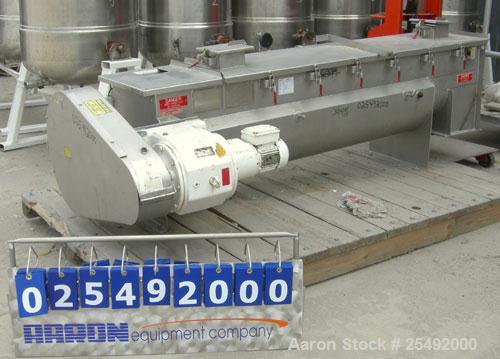Used Rietz/Bepex Thermascrew Processor, model TL-16-K3208, 304 stainless steel. (1) 16" diameter x 7' long screw. Stainless steel jacketed trough 16-1/2" wide x 8' long x approximately 20" deep, rate...