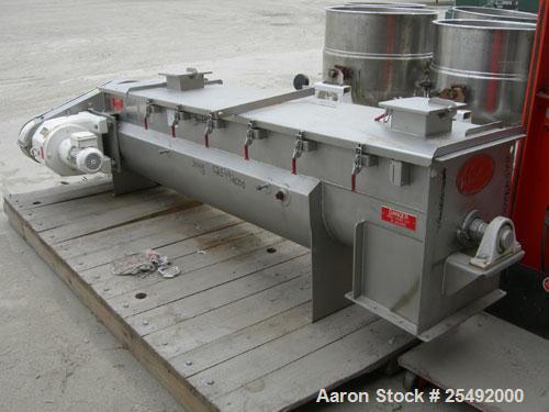 Used Rietz/Bepex Thermascrew Processor, model TL-16-K3208, 304 stainless steel. (1) 16" diameter x 7' long screw. Stainless steel jacketed trough 16-1/2" wide x 8' long x approximately 20" deep, rate...