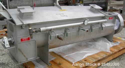 Used Rietz/Bepex Thermascrew Processor, model TL-16-K3208, 304 stainless steel. (1) 16" diameter x 7' long screw. Stainless steel jacketed trough 16-1/2" wide x 8' long x approximately 20" deep, rate...
