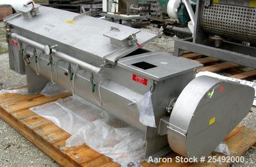 Used Rietz/Bepex Thermascrew Processor, model TL-16-K3208, 304 stainless steel. (1) 16" diameter x 7' long screw. Stainless steel jacketed trough 16-1/2" wide x 8' long x approximately 20" deep, rate...
