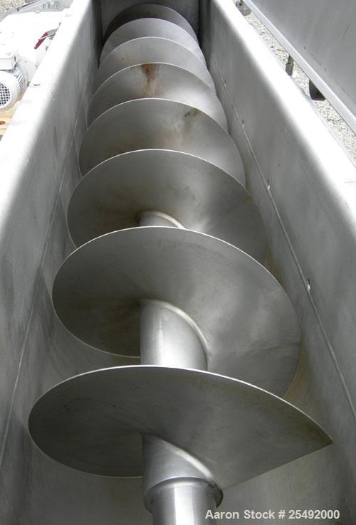Used Rietz/Bepex Thermascrew Processor, model TL-16-K3208, 304 stainless steel. (1) 16" diameter x 7' long screw. Stainless steel jacketed trough 16-1/2" wide x 8' long x approximately 20" deep, rate...