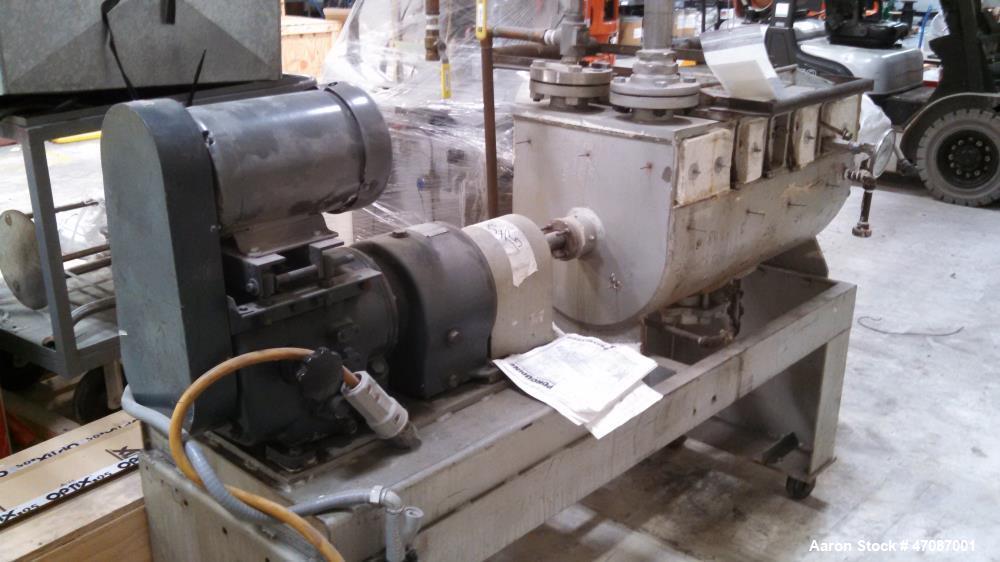 Used Porcupine Processor, 12" Diameter x 3' Long Shaft. 12.2 Surface square foot.; 5.9 Jacket square foot. Trough; 316 stainless steel. Vessel operating pressure - full vacuum to 50 psig. Porcupine a...