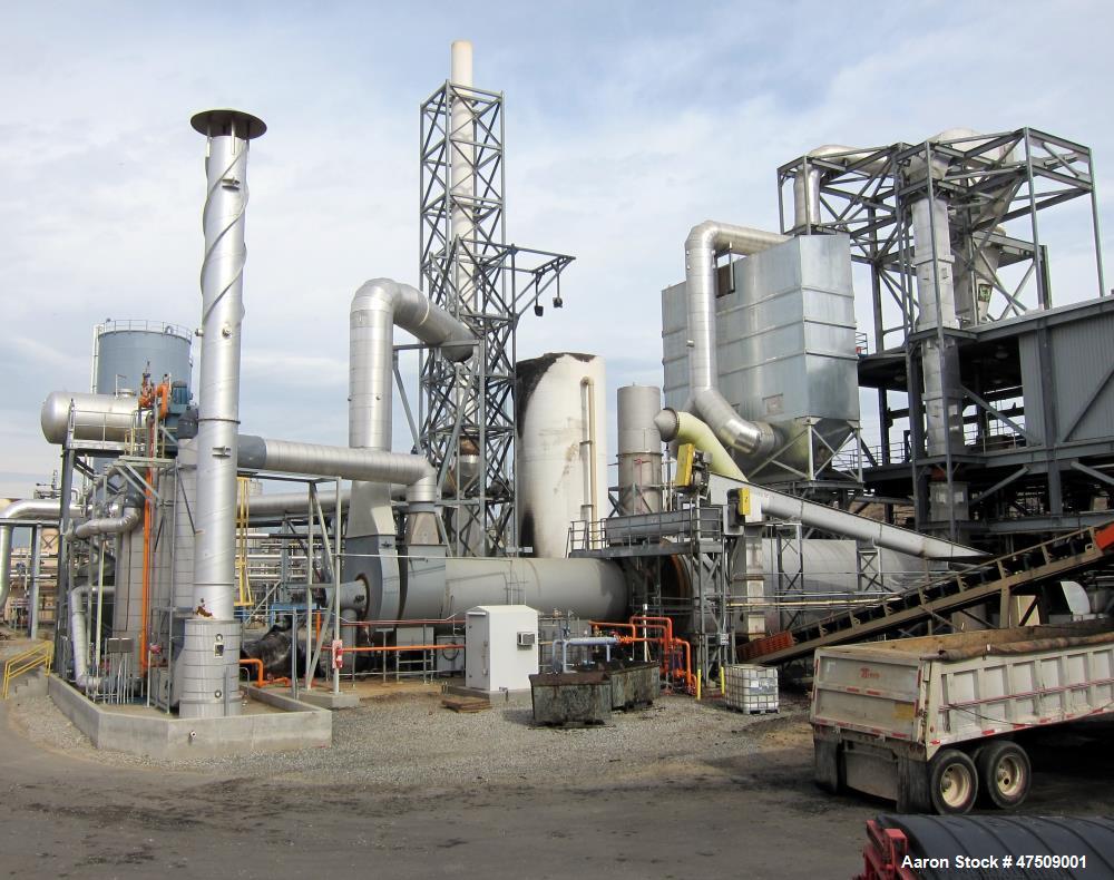 Used Baker Rullman BioSolids Dryer, Model SD125-48, (3) Triple Pass design. Insulated drum is 13'-1/2" diameter X 44'-3/4" long c/c of running bands. 3 Concentric cylinders, Rated 21.4 MMBtu/hr. Cons...