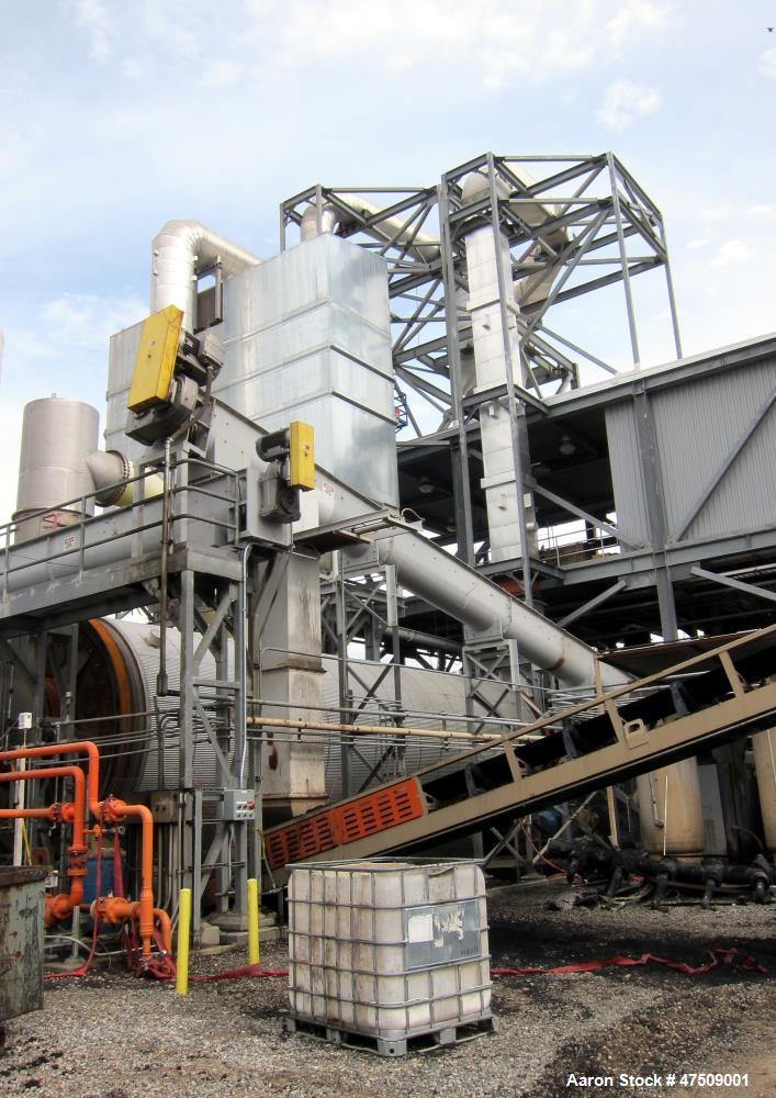 Used Baker Rullman BioSolids Dryer, Model SD125-48, (3) Triple Pass design. Insulated drum is 13'-1/2" diameter X 44'-3/4" long c/c of running bands. 3 Concentric cylinders, Rated 21.4 MMBtu/hr. Cons...
