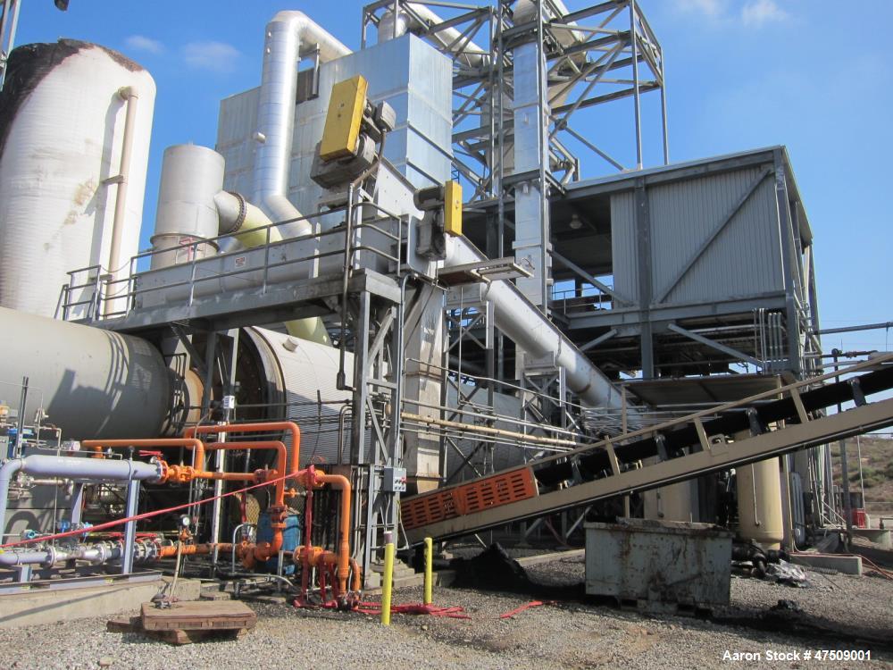 Used Baker Rullman BioSolids Dryer, Model SD125-48, (3) Triple Pass design. Insulated drum is 13'-1/2" diameter X 44'-3/4" long c/c of running bands. 3 Concentric cylinders, Rated 21.4 MMBtu/hr. Cons...