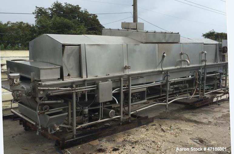 Used Heat and Control MPO- Multi-Purpose Oven. Stainless steel construction with stainless continuous re-circulating belt. Self cleaning conveyor 322" long x 40" wide. USDA approved standards.