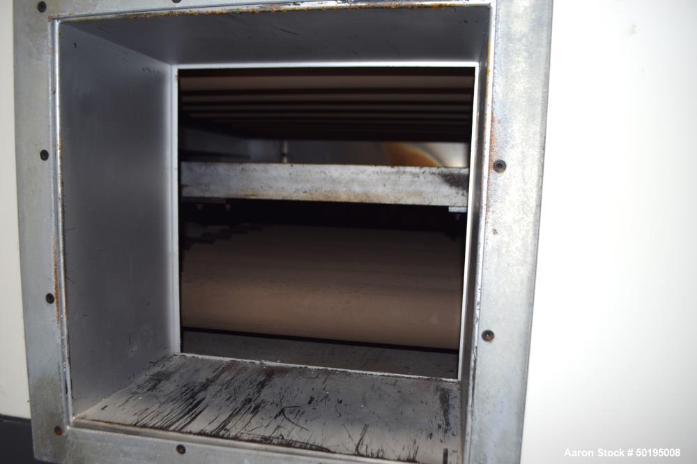 Used Dong Yang Food Machinery LPG Direct Cyclotherm Hybrid Oven. (3) Zones total, (1) direct heating section approximate 10.6m long, (2) indirect heating zones approximate 26m total. Baking length 37...