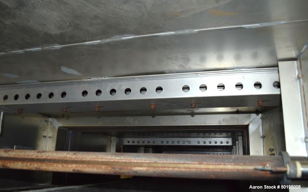 Used Dong Yang Food Machinery LPG Direct Cyclotherm Hybrid Oven. (3) Zones total, (1) direct heating section approximate 10.6m long, (2) indirect heating zones approximate 26m total. Baking length 37...