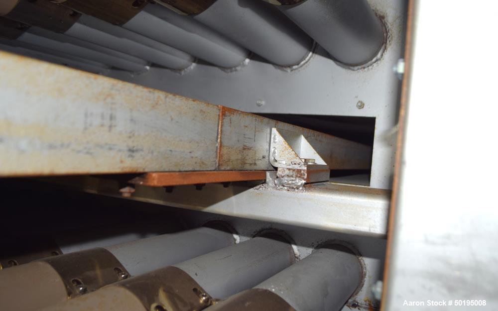 Used Dong Yang Food Machinery LPG Direct Cyclotherm Hybrid Oven. (3) Zones total, (1) direct heating section approximate 10.6m long, (2) indirect heating zones approximate 26m total. Baking length 37...