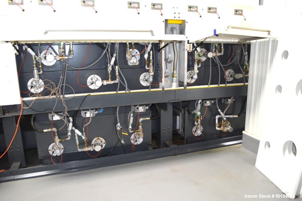 Used Dong Yang Food Machinery LPG Direct Cyclotherm Hybrid Oven. (3) Zones total, (1) direct heating section approximate 10.6m long, (2) indirect heating zones approximate 26m total. Baking length 37...