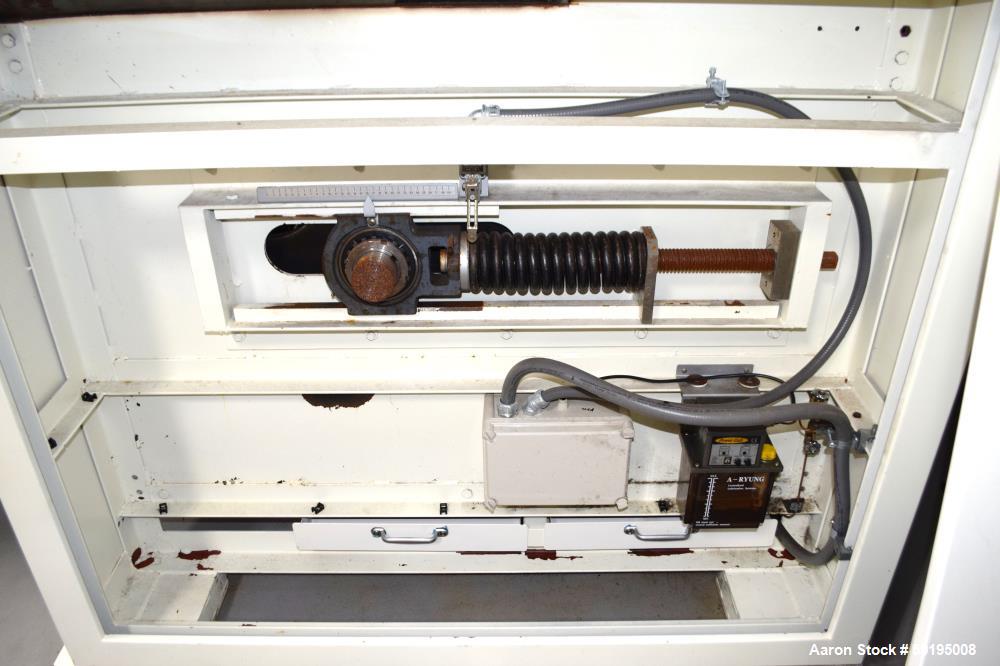 Used Dong Yang Food Machinery LPG Direct Cyclotherm Hybrid Oven. (3) Zones total, (1) direct heating section approximate 10.6m long, (2) indirect heating zones approximate 26m total. Baking length 37...