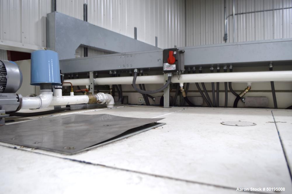 Used Dong Yang Food Machinery LPG Direct Cyclotherm Hybrid Oven. (3) Zones total, (1) direct heating section approximate 10.6m long, (2) indirect heating zones approximate 26m total. Baking length 37...
