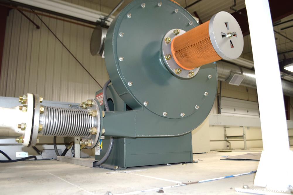 Used Dong Yang Food Machinery LPG Direct Cyclotherm Hybrid Oven. (3) Zones total, (1) direct heating section approximate 10.6m long, (2) indirect heating zones approximate 26m total. Baking length 37...