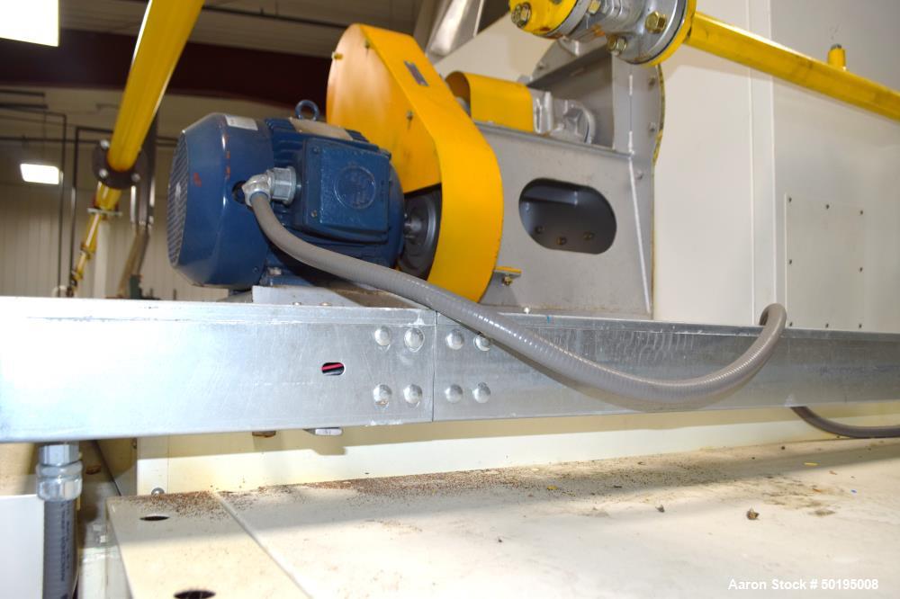 Used Dong Yang Food Machinery LPG Direct Cyclotherm Hybrid Oven. (3) Zones total, (1) direct heating section approximate 10.6m long, (2) indirect heating zones approximate 26m total. Baking length 37...
