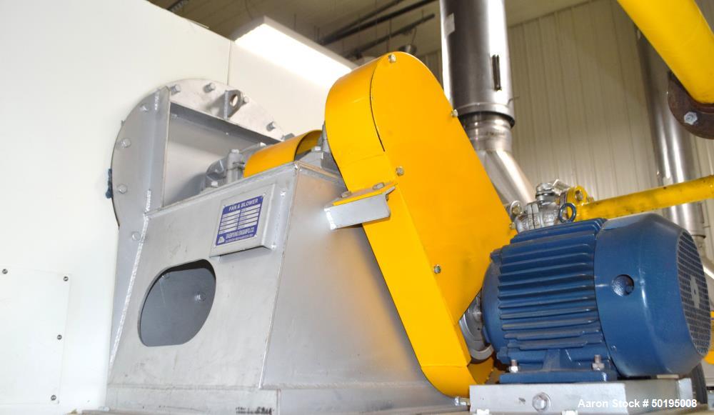 Used Dong Yang Food Machinery LPG Direct Cyclotherm Hybrid Oven. (3) Zones total, (1) direct heating section approximate 10.6m long, (2) indirect heating zones approximate 26m total. Baking length 37...