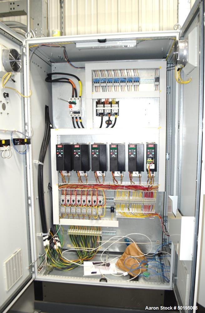 Used Dong Yang Food Machinery LPG Direct Cyclotherm Hybrid Oven. (3) Zones total, (1) direct heating section approximate 10.6m long, (2) indirect heating zones approximate 26m total. Baking length 37...