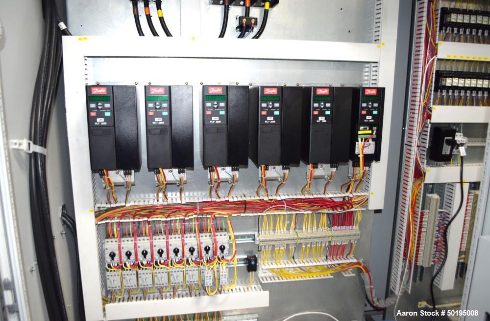 Used Dong Yang Food Machinery LPG Direct Cyclotherm Hybrid Oven. (3) Zones total, (1) direct heating section approximate 10.6m long, (2) indirect heating zones approximate 26m total. Baking length 37...