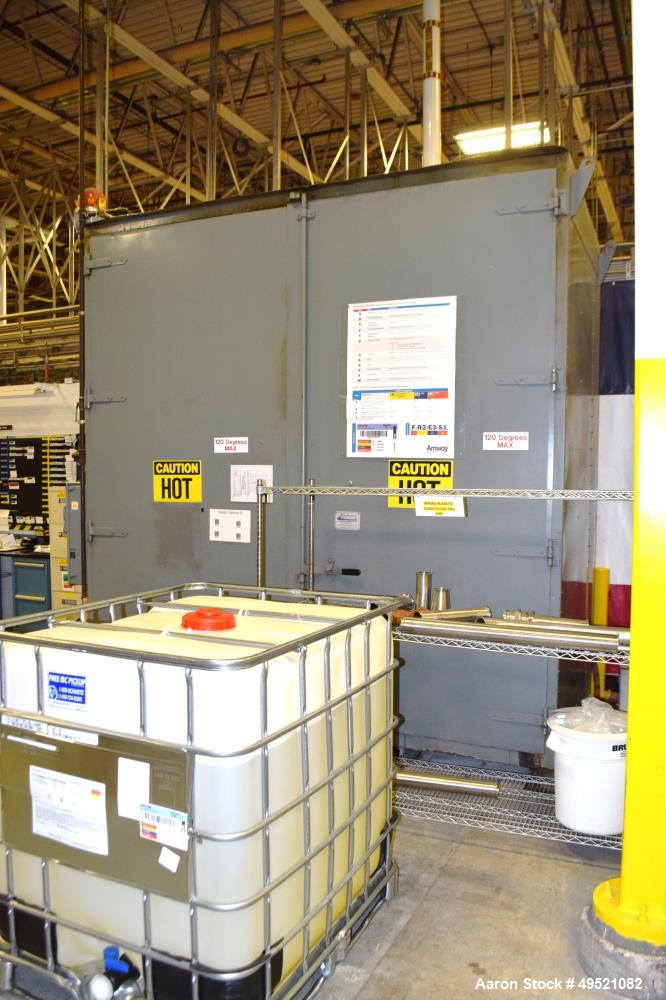 Used Benko Products Sahara Steam Drum Heating Cabinet, Model SHR-16, Carbon steel. (16) 55 Gallon drum capacity, saturated steam up to 200 psig. (2) Hinged front doors. Includes a Honeywell chart rec...