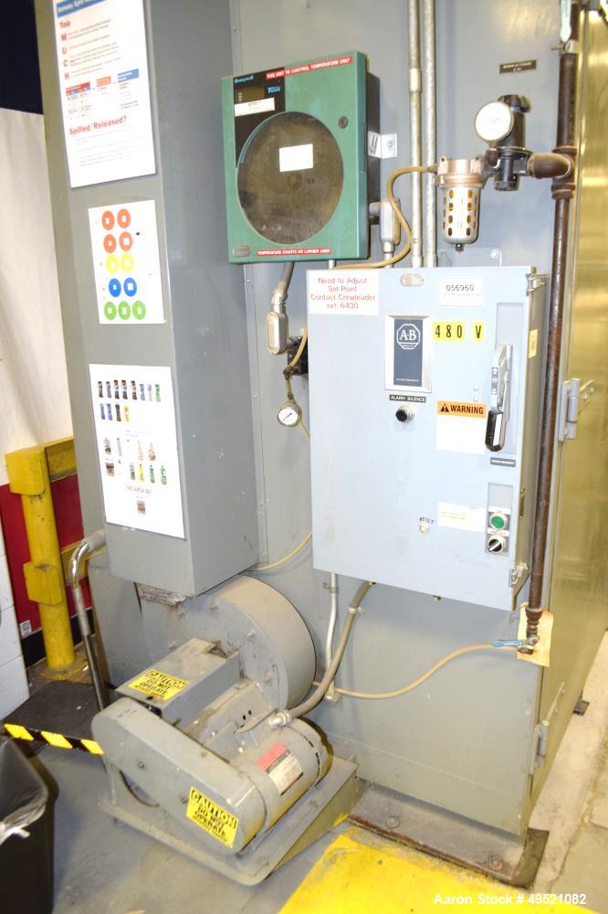 Used Benko Products Sahara Steam Drum Heating Cabinet, Model SHR-16, Carbon steel. (16) 55 Gallon drum capacity, saturated steam up to 200 psig. (2) Hinged front doors. Includes a Honeywell chart rec...