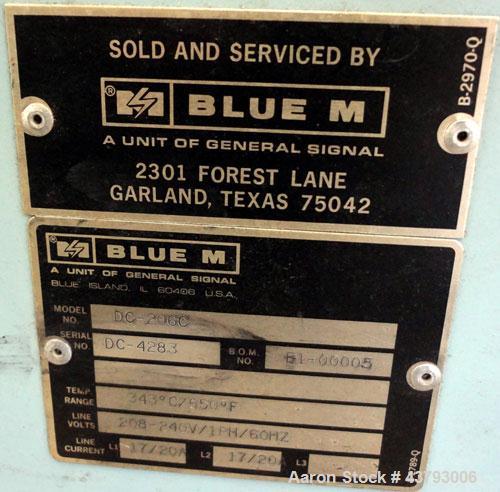 Used Blue M Mechanical Convection Oven, Model DC-206C. 304 Stainless steel chamber 20" wide x 20" high x 18" deep, 4.2 cubic feet interior volume. Temperature range 343 degrees C. / 650 degrees F. Hi...