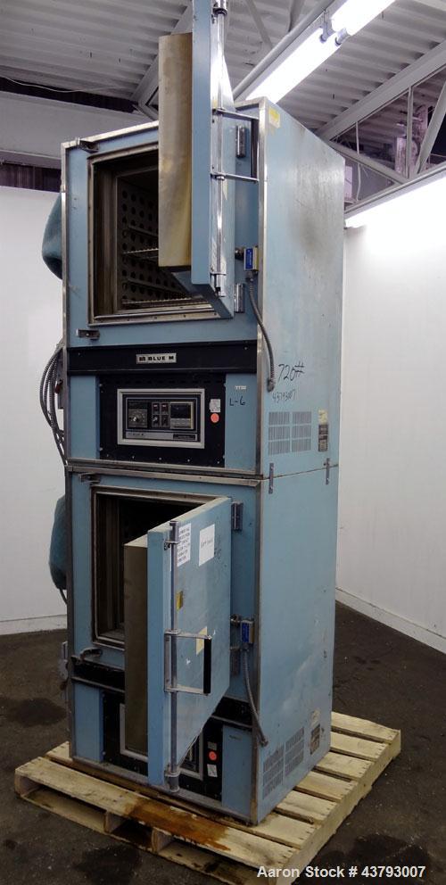 Used- Blue M Dual Mechanical Convection Oven, Model DC-206C. (2) 304 Stainless steel chambers 20” wide x 20” high x 18” deep...