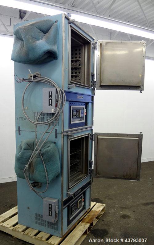 Used- Blue M Dual Mechanical Convection Oven, Model DC-206C. (2) 304 Stainless steel chambers 20” wide x 20” high x 18” deep...