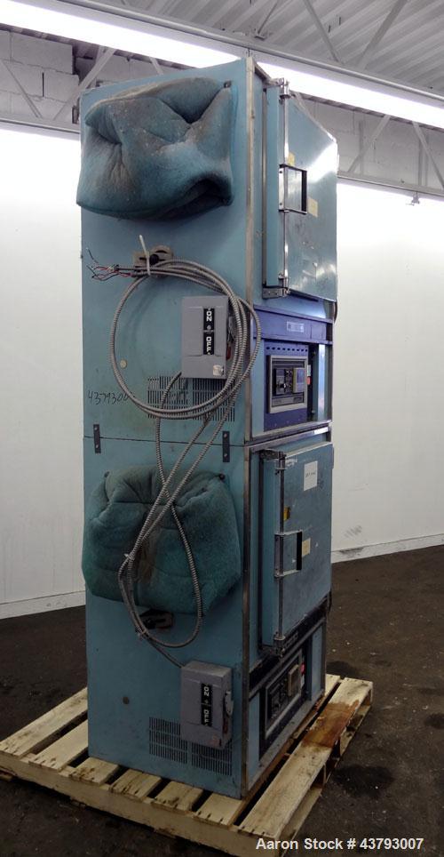 Used Blue M Dual Mechanical Convection Oven, Model DC-206C. (2) 304 Stainless steel chambers 20” wide x 20” high x 18” deep, 4.2 cubic feet interior volume each oven. Temperature range 343 degrees C....
