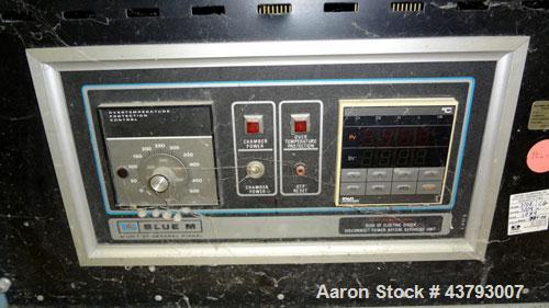 Used Blue M Dual Mechanical Convection Oven, Model DC-206C. (2) 304 Stainless steel chambers 20” wide x 20” high x 18” deep, 4.2 cubic feet interior volume each oven. Temperature range 343 degrees C....